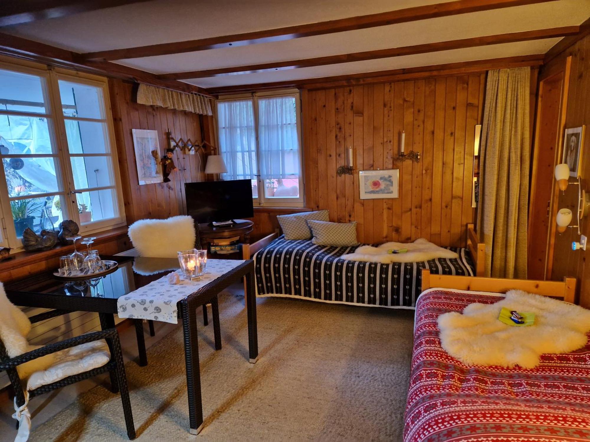 Chalet Gotthelf Gartenstudio, Ferien Mit Hund Adelboden Bagian luar foto