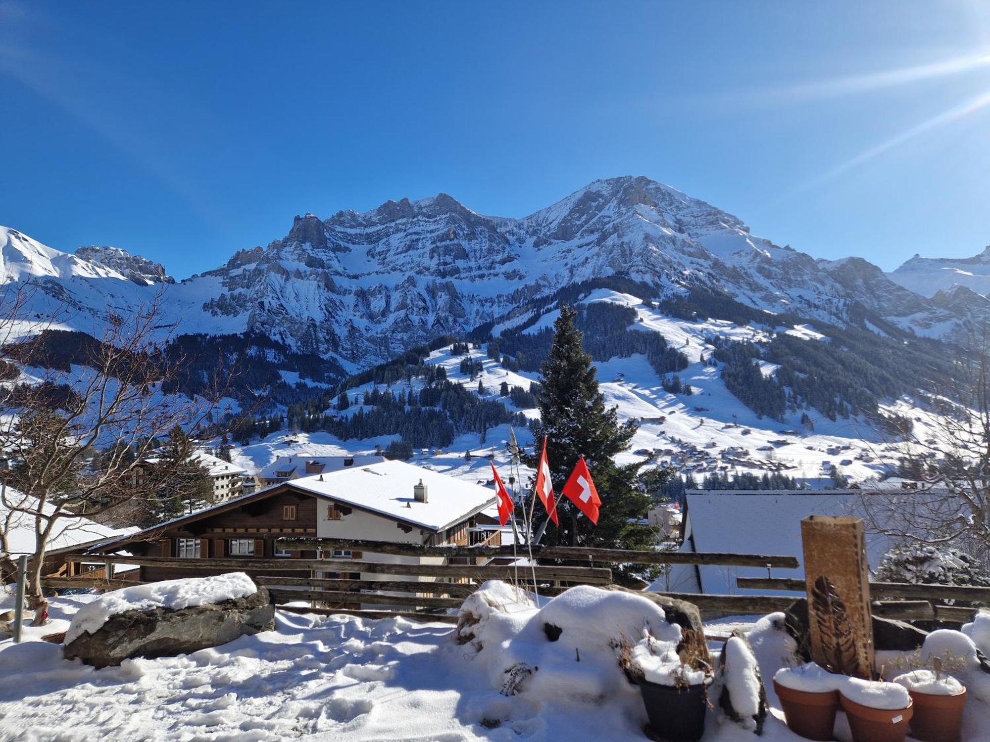 Chalet Gotthelf Gartenstudio, Ferien Mit Hund Adelboden Bagian luar foto