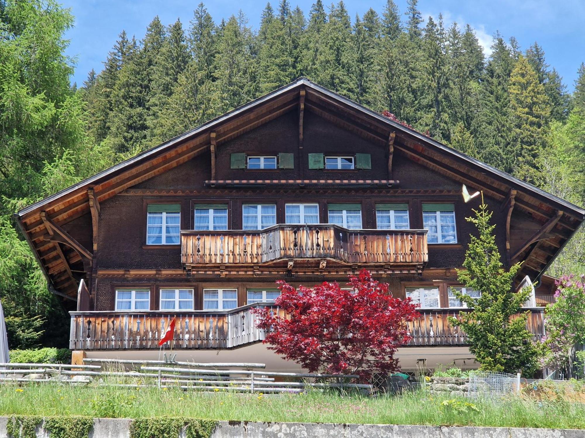 Chalet Gotthelf Gartenstudio, Ferien Mit Hund Adelboden Bagian luar foto